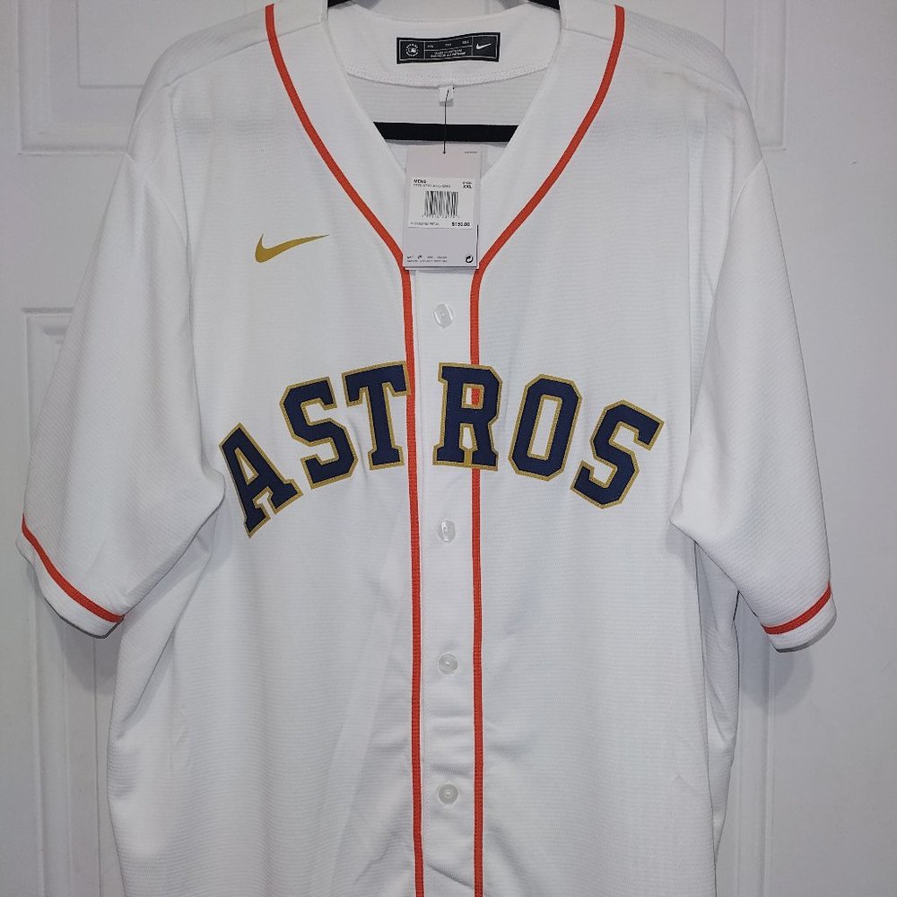 Nike Men's Houston Astros Gold Frambler Valdez Replica Jersey